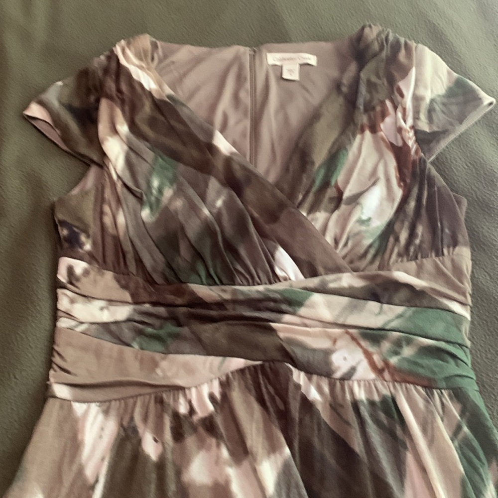 Coldwater Creek short sleeve multi color dress.  Zip back. Size 6 - Picture 3 of 8